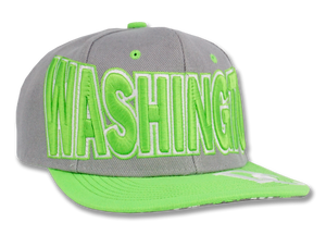 Washington DC Snapback Embroidered Baseball Cap Charcoal/Lime Green