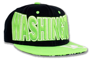 Washington DC Snapback Embroidered Baseball Cap Black/Lime