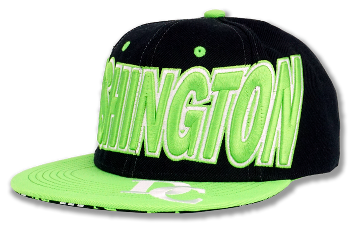 Washington DC Snapback Embroidered Baseball Cap Black/Lime