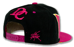 Washington DC Snap Back Embroidered Baseball Cap Black/Pink