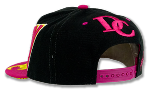 Washington DC Snap Back Embroidered Baseball Cap Black/Pink