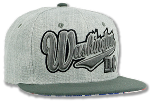 Washington DC Snapback Embroidered Baseball Cap Grey/Charcoal