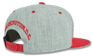 Washington DC Snapback Embroidered Baseball Cap Grey/Red