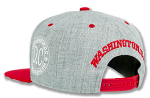 Washington DC Snapback Embroidered Baseball Cap Grey/Red