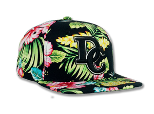 Washington DC Snapback Embroidered Baseball Cap Floral Black