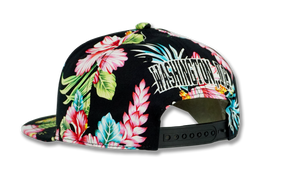 Washington DC Snapback Embroidered Baseball Cap Floral Black