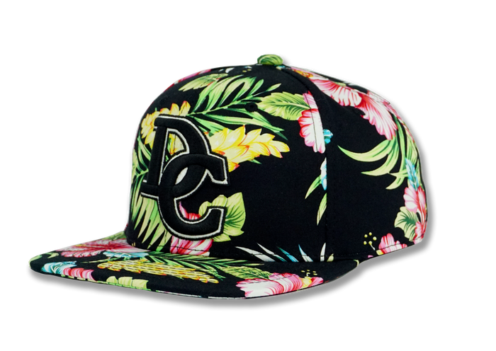 Washington DC Snapback Embroidered Baseball Cap Floral Black