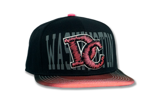 Washington DC Stitched Embroidered Snapback Hat Black/Pink