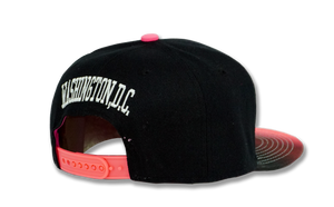 Washington DC Stitched Embroidered Snapback Hat Black/Pink