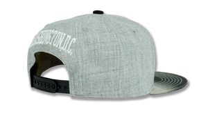 Washington DC Stitched Embroidered Snapback Hat Charcoal/Grey