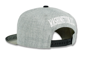 Washington DC Stitched Embroidered Snapback Hat Charcoal/Grey