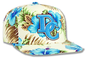 Washington DC Snapback Embroidered Baseball Cap Floral Turquoise