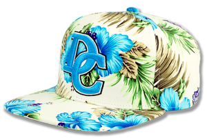 Washington DC Snapback Embroidered Baseball Cap Floral Turquoise