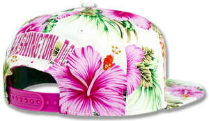 Washington DC Snapback Embroidered Baseball Cap Floral Pink