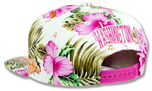 Washington DC Snapback Embroidered Baseball Cap Floral Pink