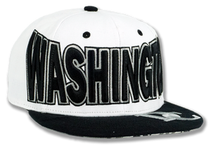 Washington DC Snapback Embroidered Baseball Cap White/Black