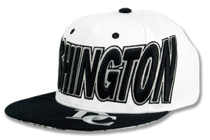 Washington DC Snapback Embroidered Baseball Cap White/Black