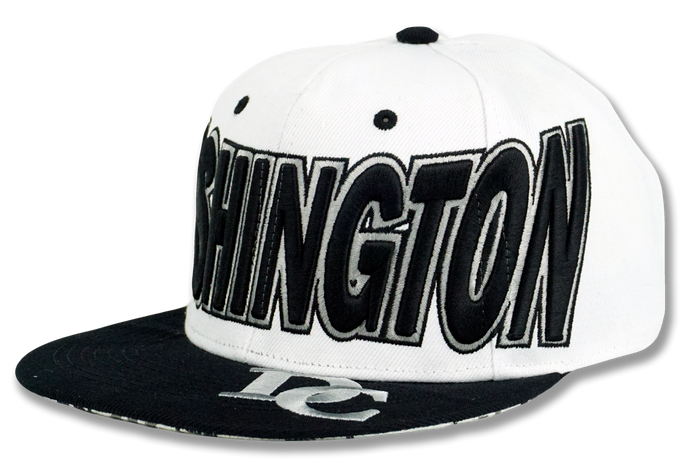 Washington DC Snapback Embroidered Baseball Cap White/Black