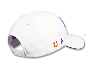 USA American Flag Embroidered Baseball Cap White