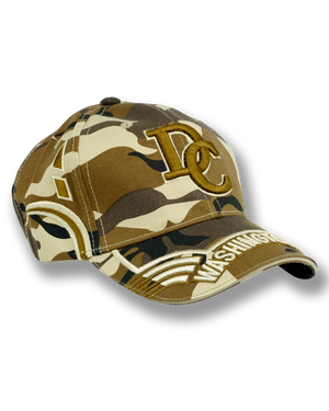 Washington DC Embroidered Baseball Cap Camouflage Brown