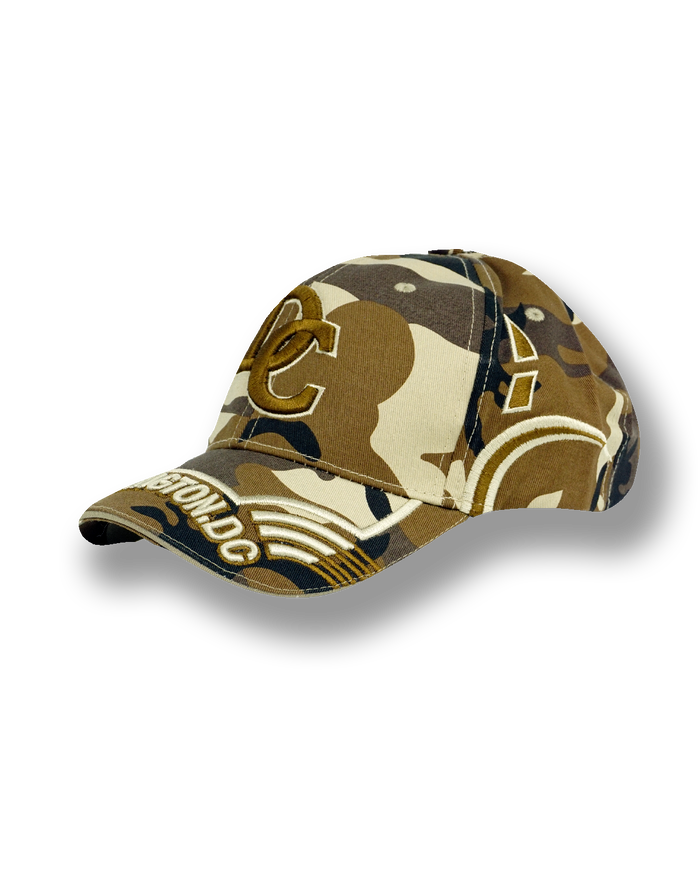 Washington DC Embroidered Baseball Cap Camouflage Brown