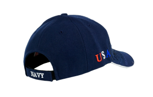 US Navy Embossed and Embroidered Baseball Cap Navy Blue