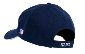 US Navy Embossed and Embroidered Baseball Cap Navy Blue