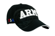 US Army Embossed and Embroidered Baseball Cap Black