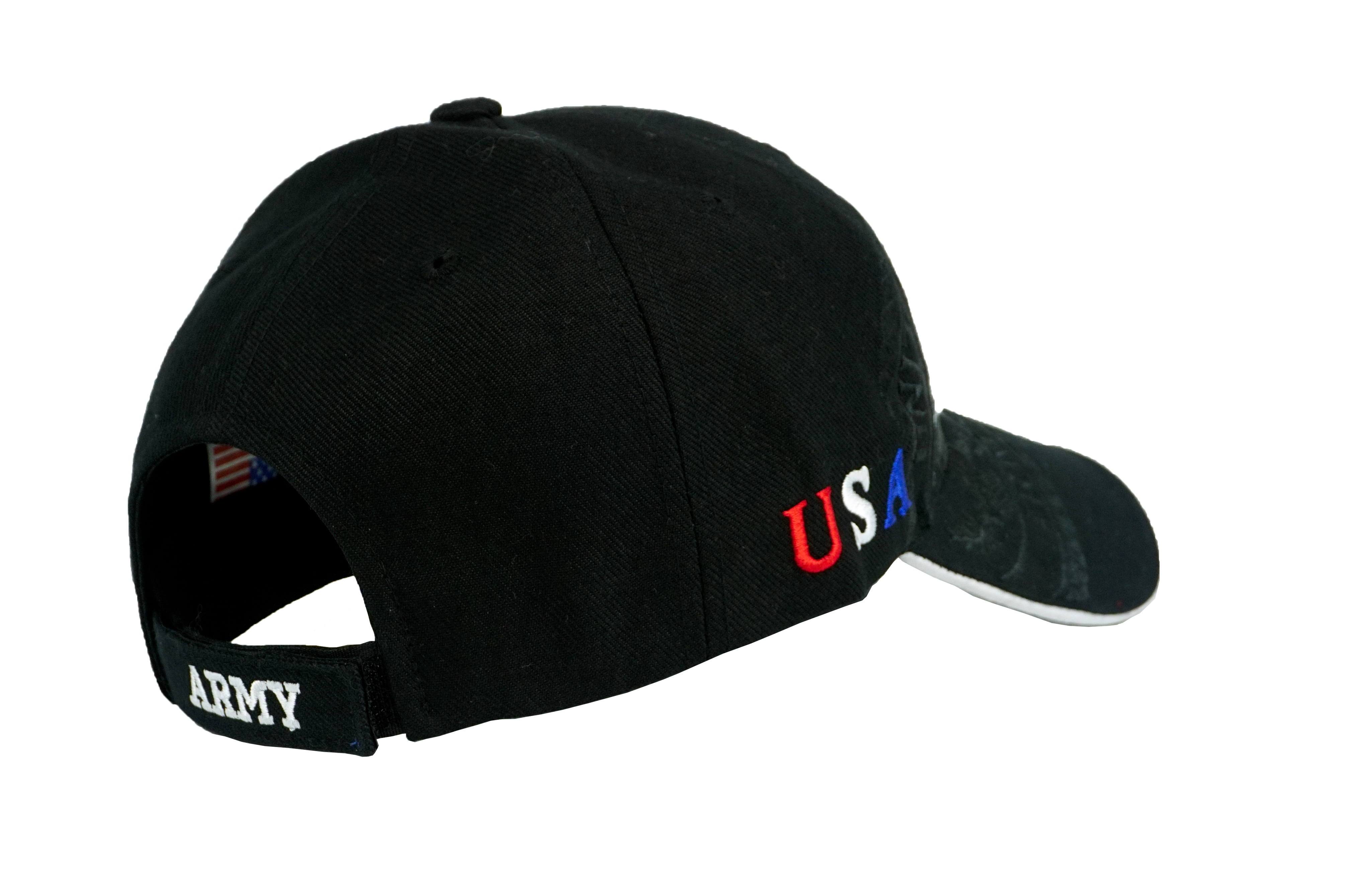 US Army Embossed and Embroidered Baseball Cap Black