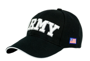 US Army Embossed and Embroidered Baseball Cap Black
