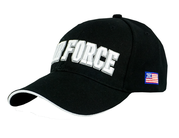 US Air Force Embossed and Embroidered Baseball Cap Black