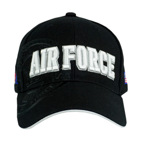 US Air Force Embossed and Embroidered Baseball Cap Black