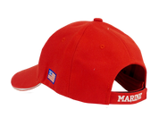 US Marines Embossed and Embroidered Baseball Cap Red