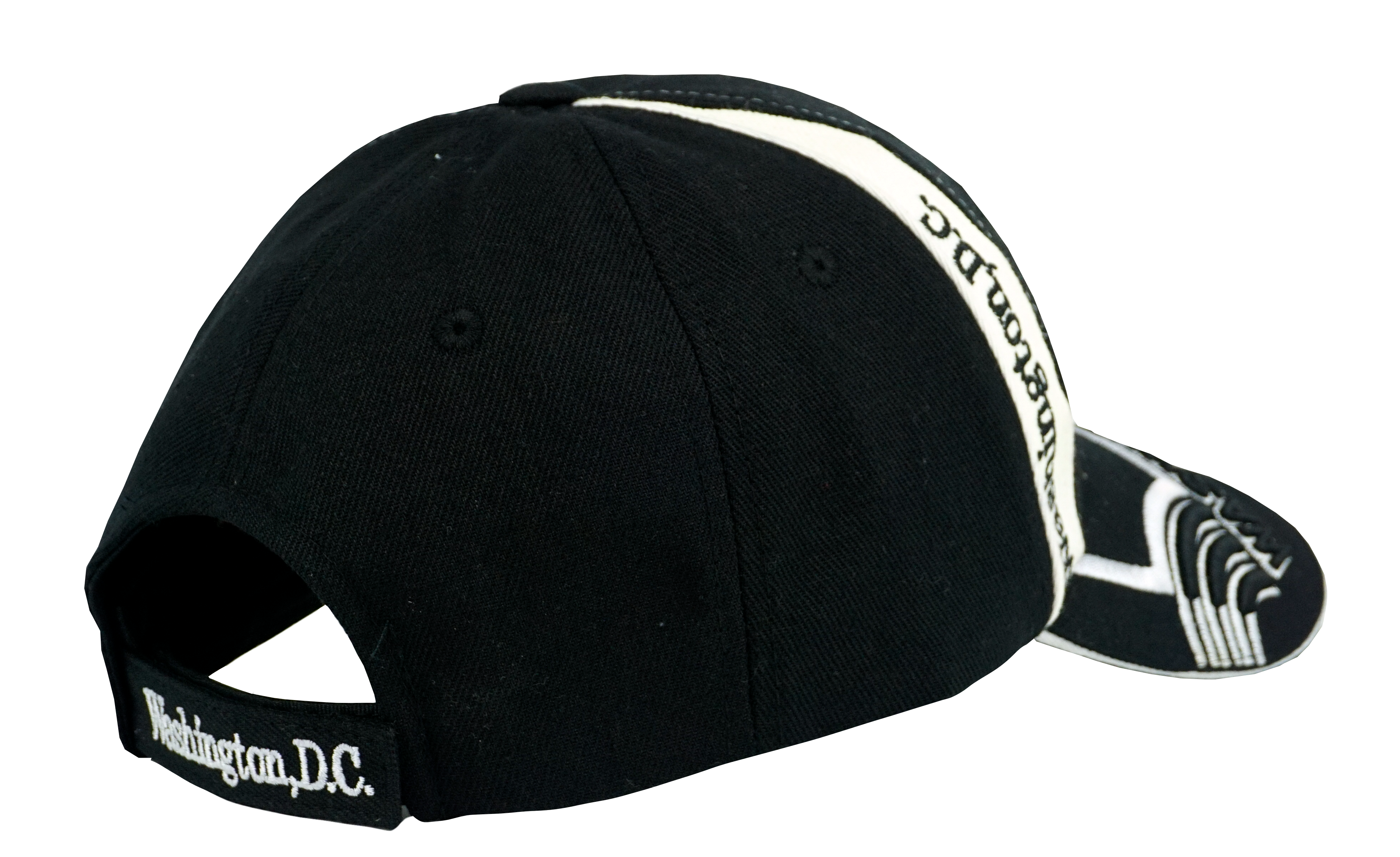 Washington DC Embossed and Embroidered Baseball Cap Black