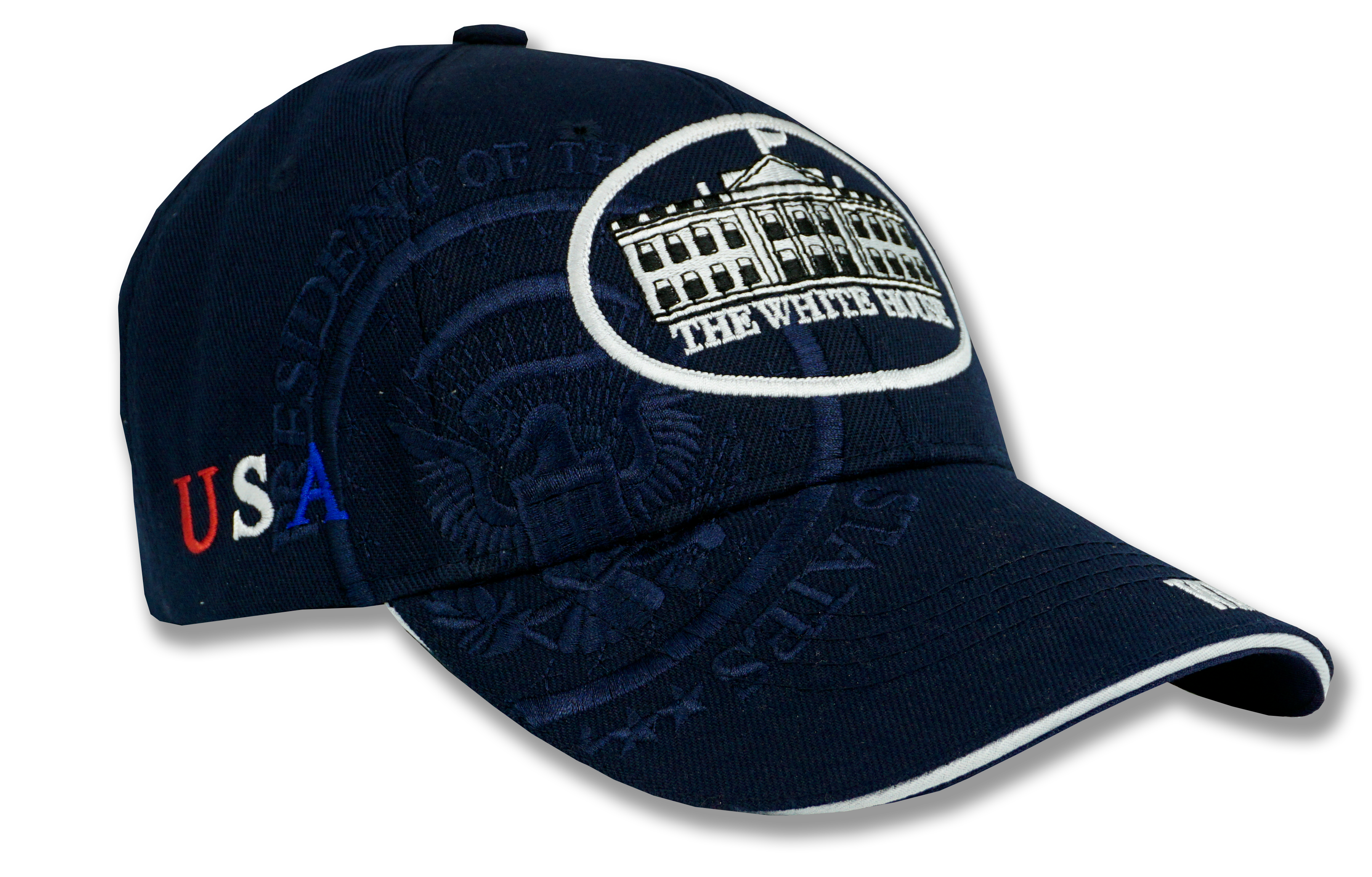 The White House Embroidered Baseball Cap Navy Blue