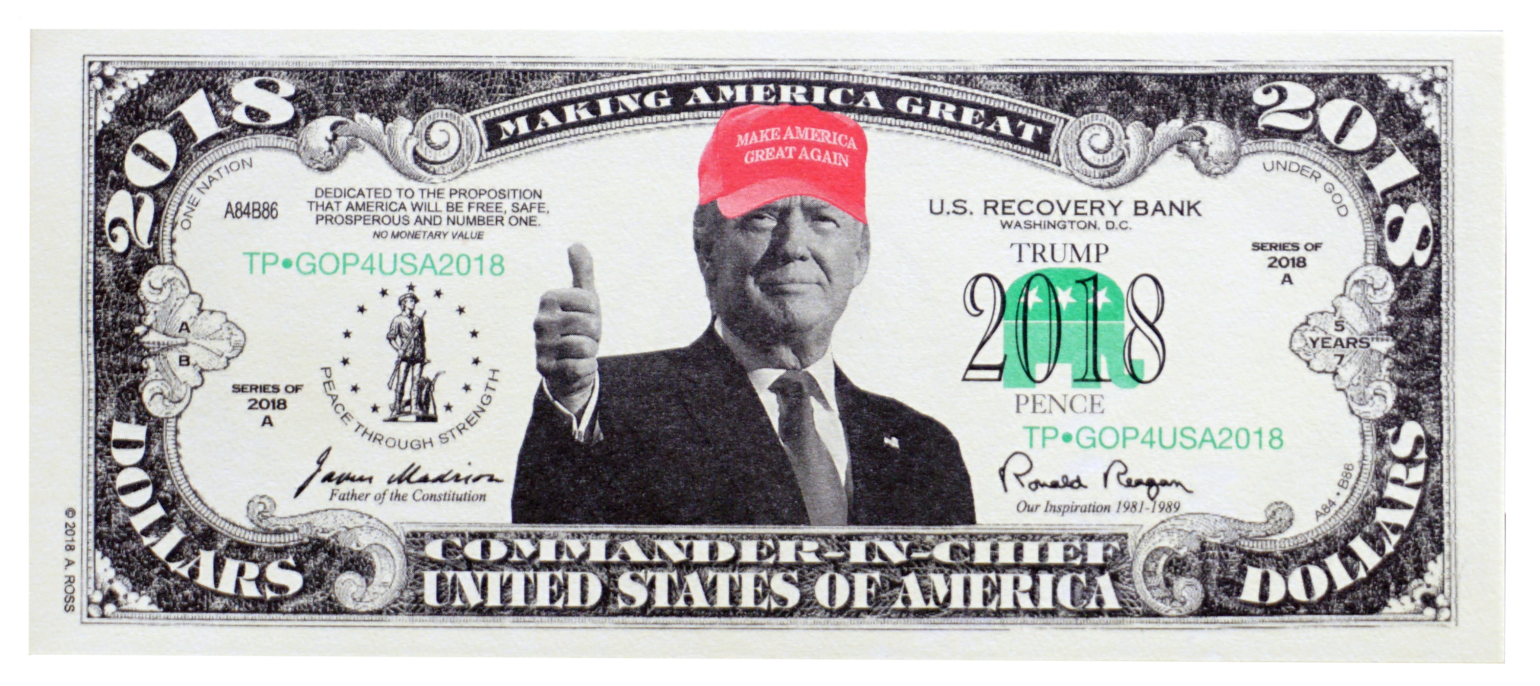 2018 Donald Trump Red Hat Dollar Bill