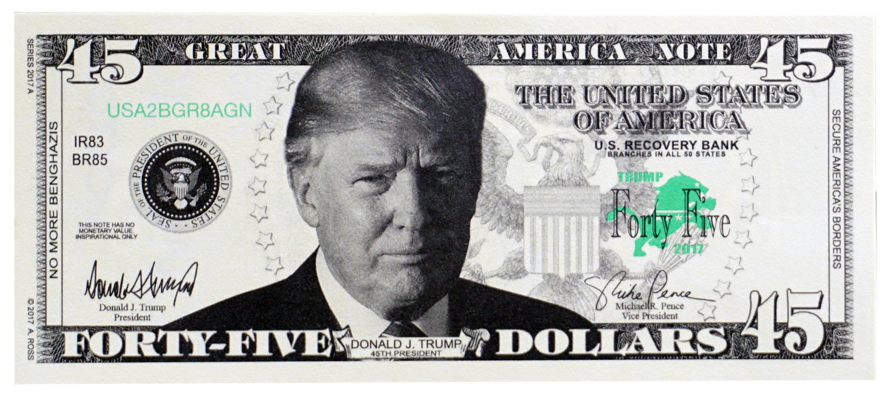 Forty-Five Dollar Donald Trump Bill