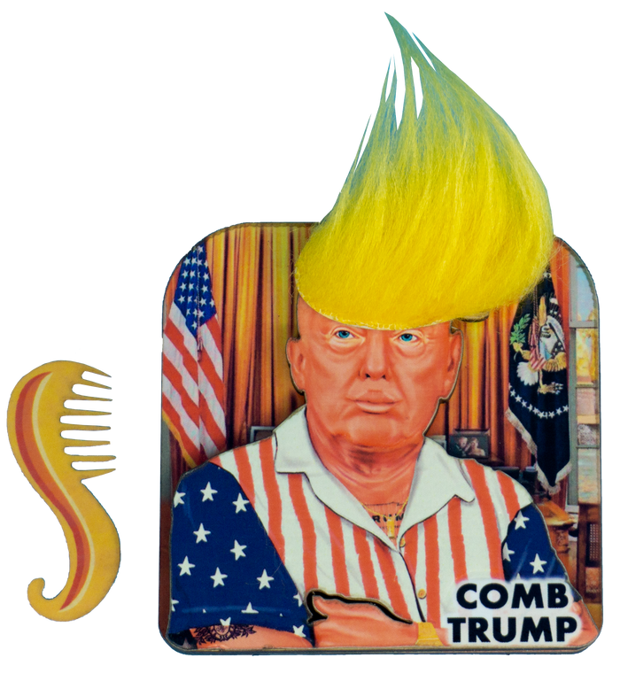 Trump 3D Wood Magnet with comb