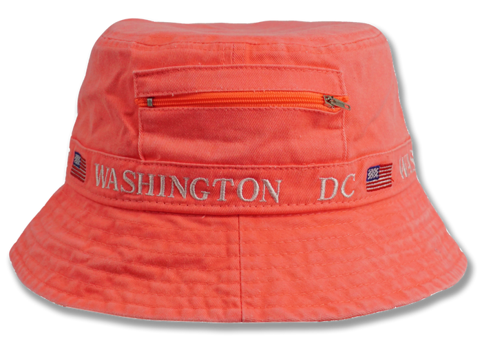 Washington DC Fisherman Bucket Hat Peach