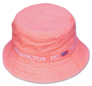 Washington DC Fisherman Bucket Hat Peach