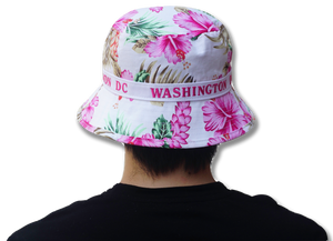 Washington DC Fisherman Bucket Hat Floral Pink