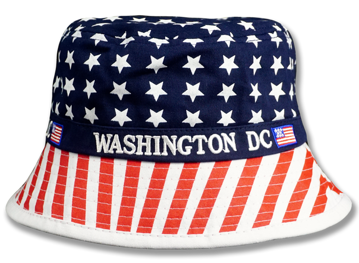 Washington DC Fisherman Bucket Hat American Flag