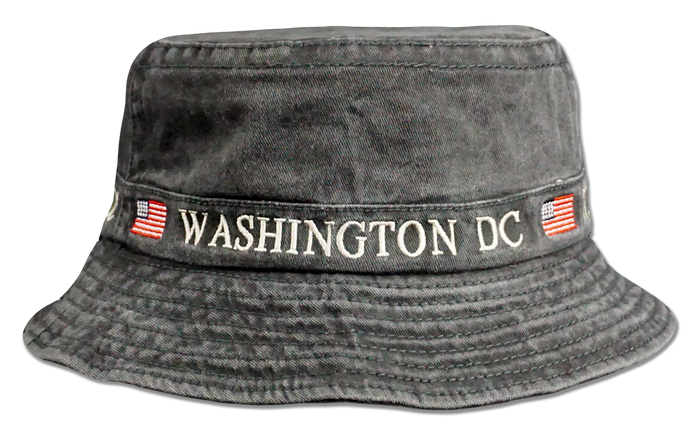 Washington DC Fisherman Bucket Hat Charcoal