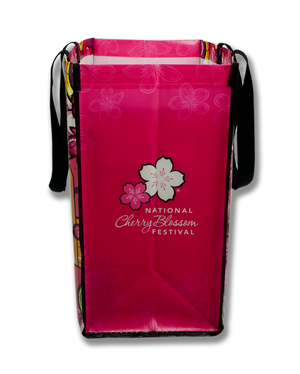 Washington DC National Cherry Blossom Reusable Tote Bag Fuchsia