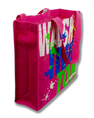 Washington DC Paint Splatter Design Tote Bag Fuchsia