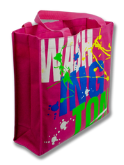 Washington DC Paint Splatter Design Tote Bag Fuchsia