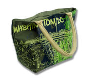 Washington DC Splatter Tote Bag Lime Green