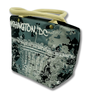 Washington DC Splatter Tote Bag Black/White