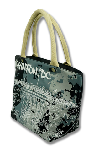 Washington DC Splatter Tote Bag Black/White