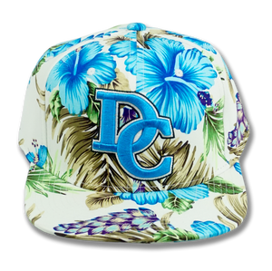 Washington DC Snapback Embroidered Baseball Cap Floral Turquoise